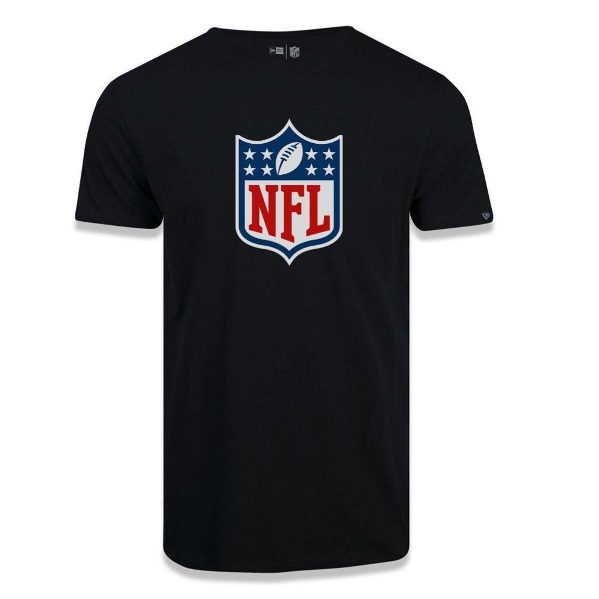 Camiseta New Era Logo Time NFL Preto Menor preço em Camiseta New Era Logo Time NFL Preto