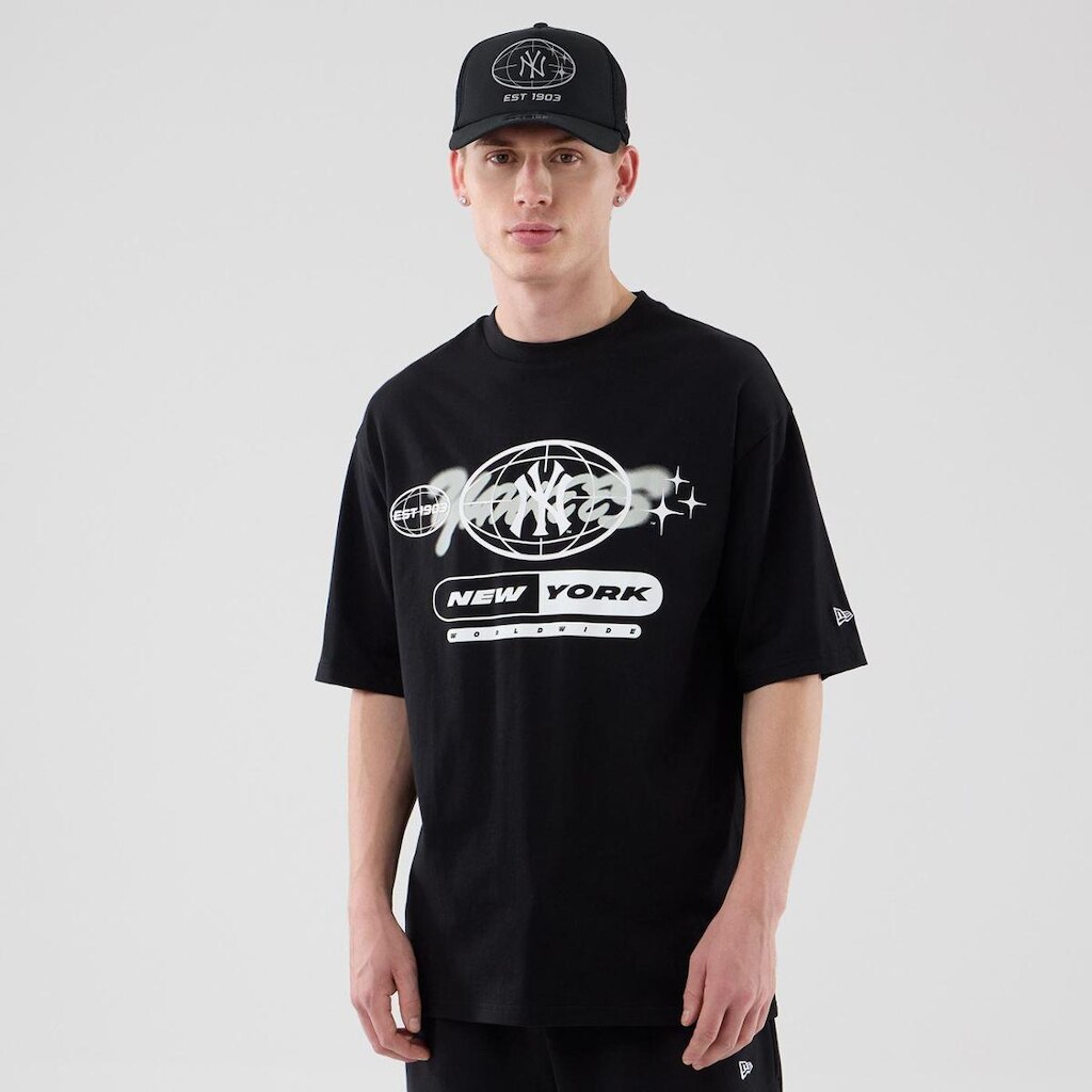 CAMISETA NEW ERA MLB LOGO GRPHC OS TEE NEYYAN BLK