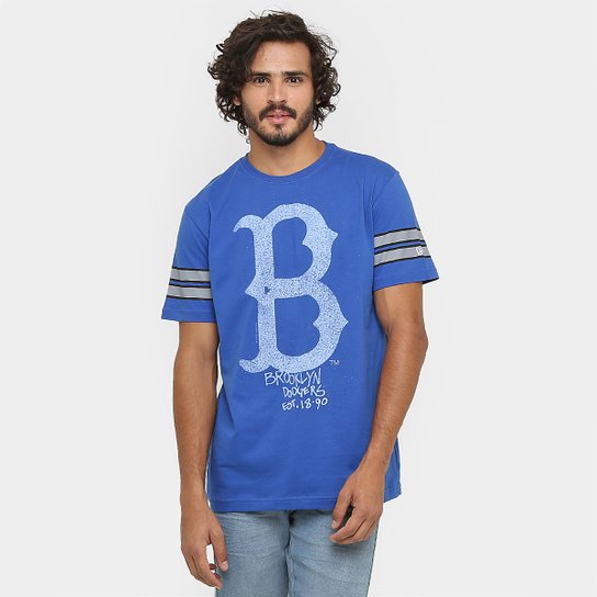 Camiseta New Era MLB Nac Chalk 7 Brooklyn Dodgers - Azul