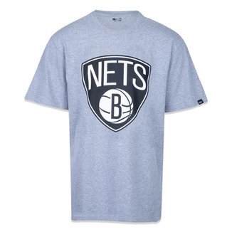 Camiseta New Era Plus Size Manga Curta NBABrooklyn Nets Core Masculino