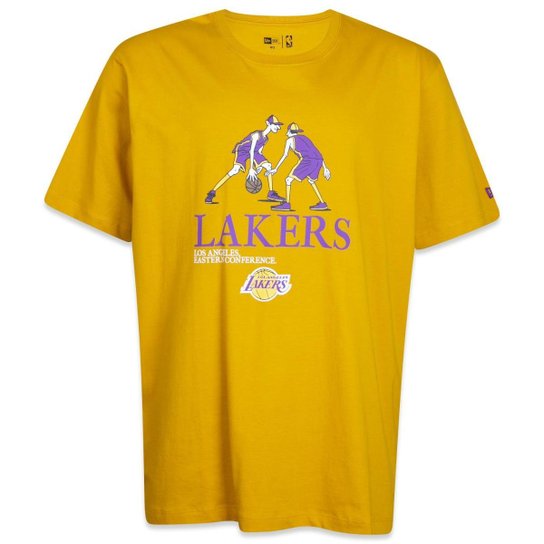CAMISETA NEW ERA PLUS SIZE NBA LOS ANGELES LAKERS FREESTYLE Amarelo