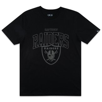 Camiseta New Era Regular NFL Las Vegas Raiders Back To Black Unissex