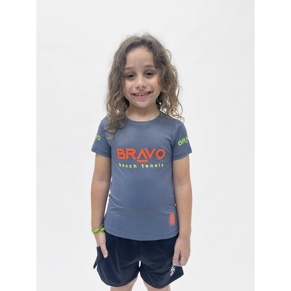 Camiseta New Game Infantil Manga Curta Cinza