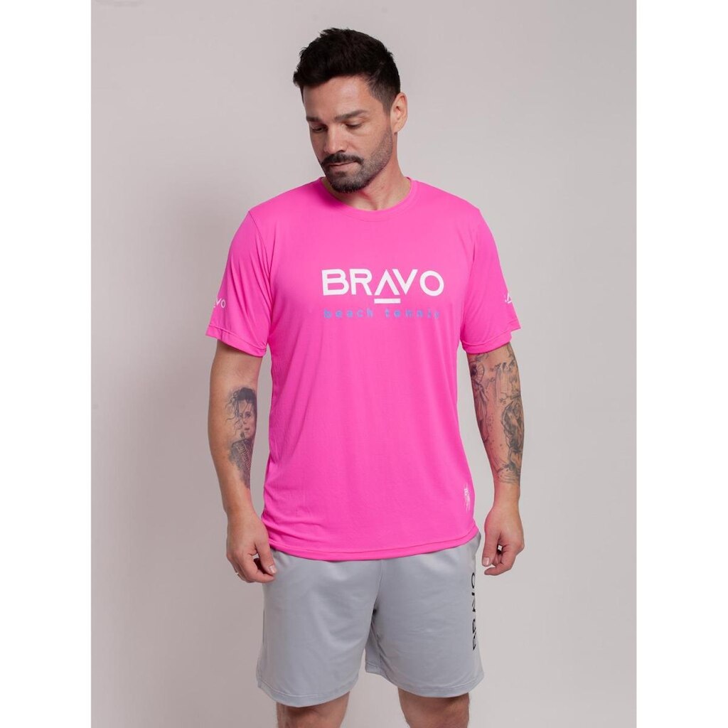 Camiseta New Game Manga Curta Rosa