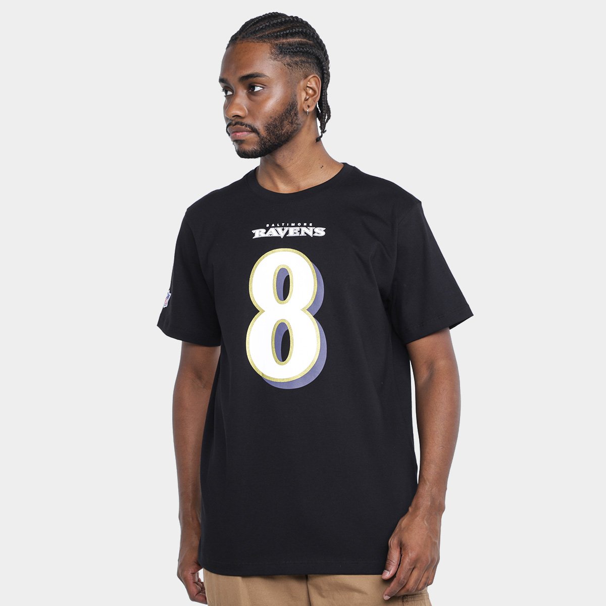 Camiseta NFL Baltimore Ravensr Jack 8 Masculina Menor preço em Camiseta NFL Baltimore Ravensr Jack 8 Masculina