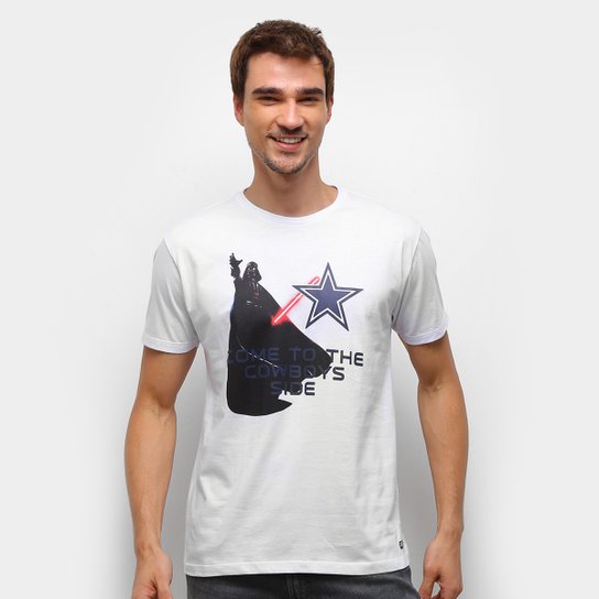 Camiseta NFL Dallas Cowboys Cowboys Side Star Wars Masculina - Branco Menor preço em Camiseta NFL Dallas Cowboys Cowboys Side Star Wars Masculina - Branco