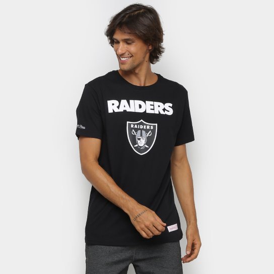 Camiseta NFL Las Vegas Raiders Mitchell & Ness Masculina - Preto Menor preço em Camiseta NFL Las Vegas Raiders Mitchell & Ness Masculina - Preto