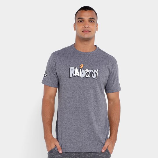 Camiseta NFL Las Vegas Raiders New Era Masculina - Cinza Menor preço em Camiseta NFL Las Vegas Raiders New Era Masculina - Cinza