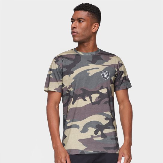 Camiseta NFL Las Vegas Raiders New Era Military Total Camo Masculina - Verde Militar Menor preço em Camiseta NFL Las Vegas Raiders New Era Military Total Camo Masculina - Verde Militar
