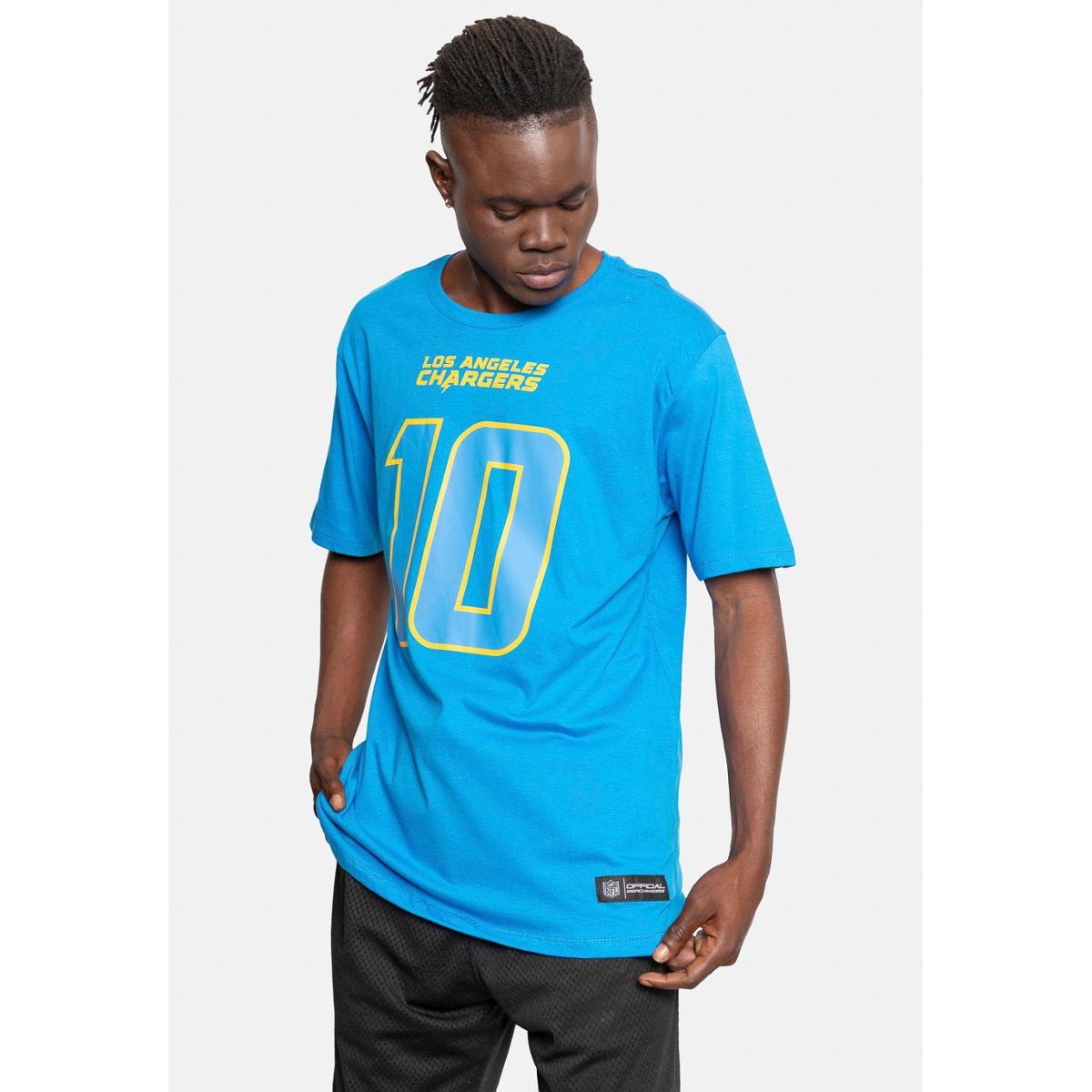 Camiseta NFL Los Angeles Chargers Justin Herbert Masculino - Azul
