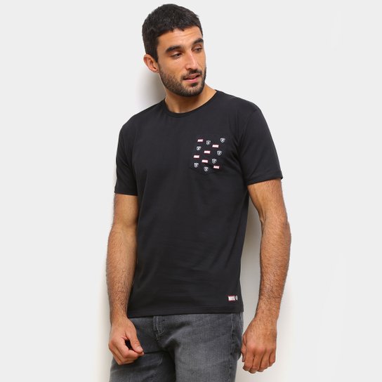 Camiseta NFL Oakland Raiders Pocket Marvel Masculina - Preto Menor preço em Camiseta NFL Oakland Raiders Pocket Marvel Masculina - Preto