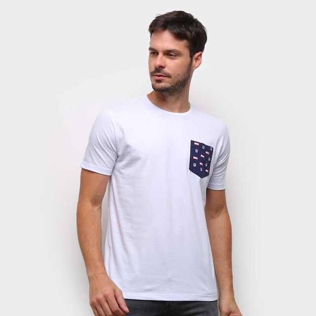Menor preço em Camiseta NFL Pocket Marvel Masculina - Branco