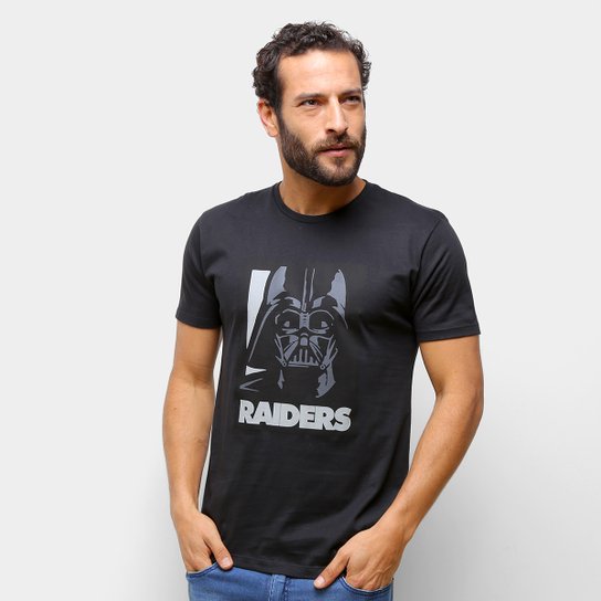 Camiseta NFL Raiders Darth Star Wars Masculina - Preto Menor preço em Camiseta NFL Raiders Darth Star Wars Masculina - Preto