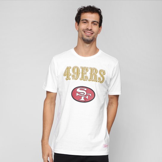 Camiseta NFL San Francisco 49ers Mitchell & Ness Masculina - Branco Menor preço em Camiseta NFL San Francisco 49ers Mitchell & Ness Masculina - Branco
