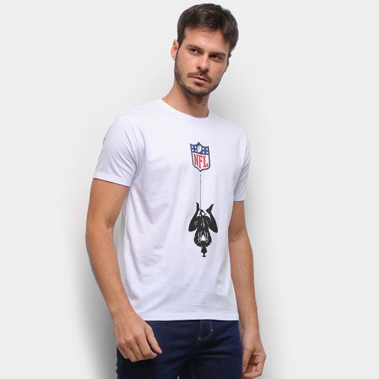 Camiseta NFL Spider Man Marvel Masculina - Branco Menor preço em Camiseta NFL Spider Man Marvel Masculina - Branco