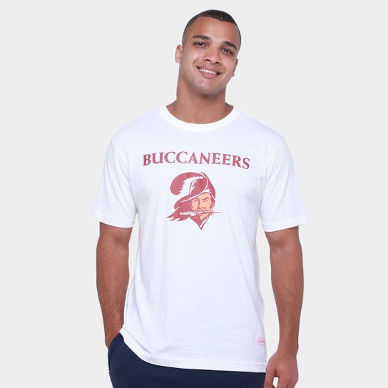 Camiseta NFL Tampa Bay Buccaneers Mitchell & Ness Masculina - Branco Menor preço em Camiseta NFL Tampa Bay Buccaneers Mitchell & Ness Masculina - Branco