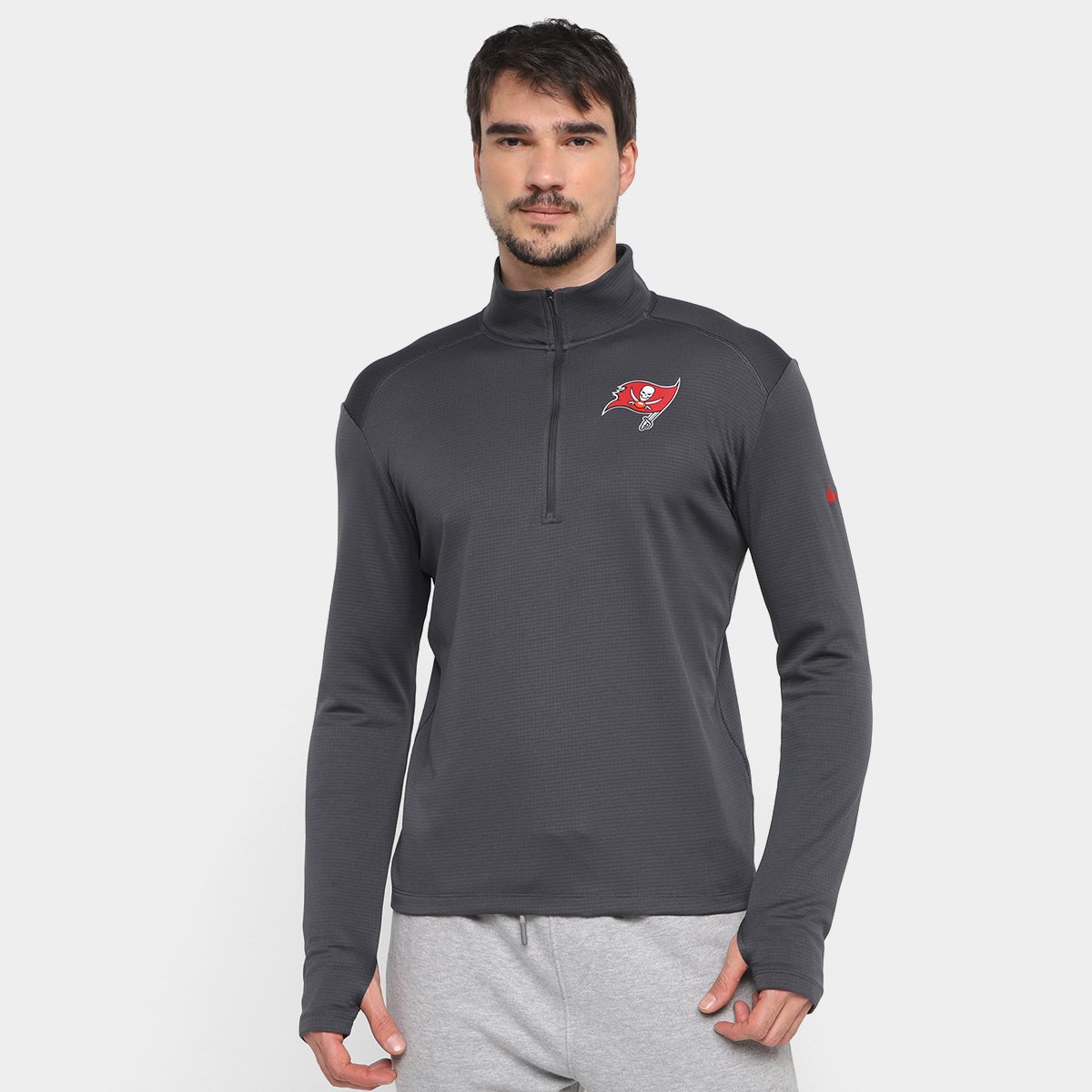 Camiseta NFL Tampa Bay Buccaneers Nike Pacer Logo Manga Longa Masculina Menor preço em Camiseta NFL Tampa Bay Buccaneers Nike Pacer Logo Manga Longa Masculina