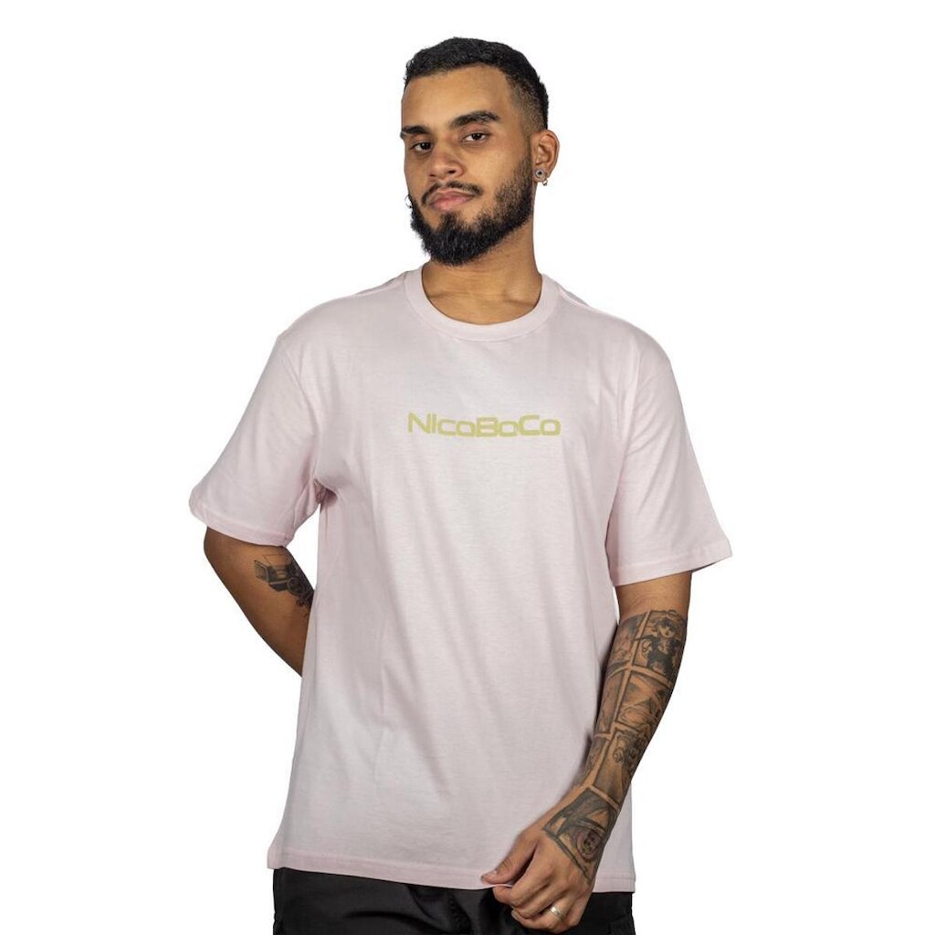 Camiseta Nicoboco Crowd Rosa Claro (Rosa)