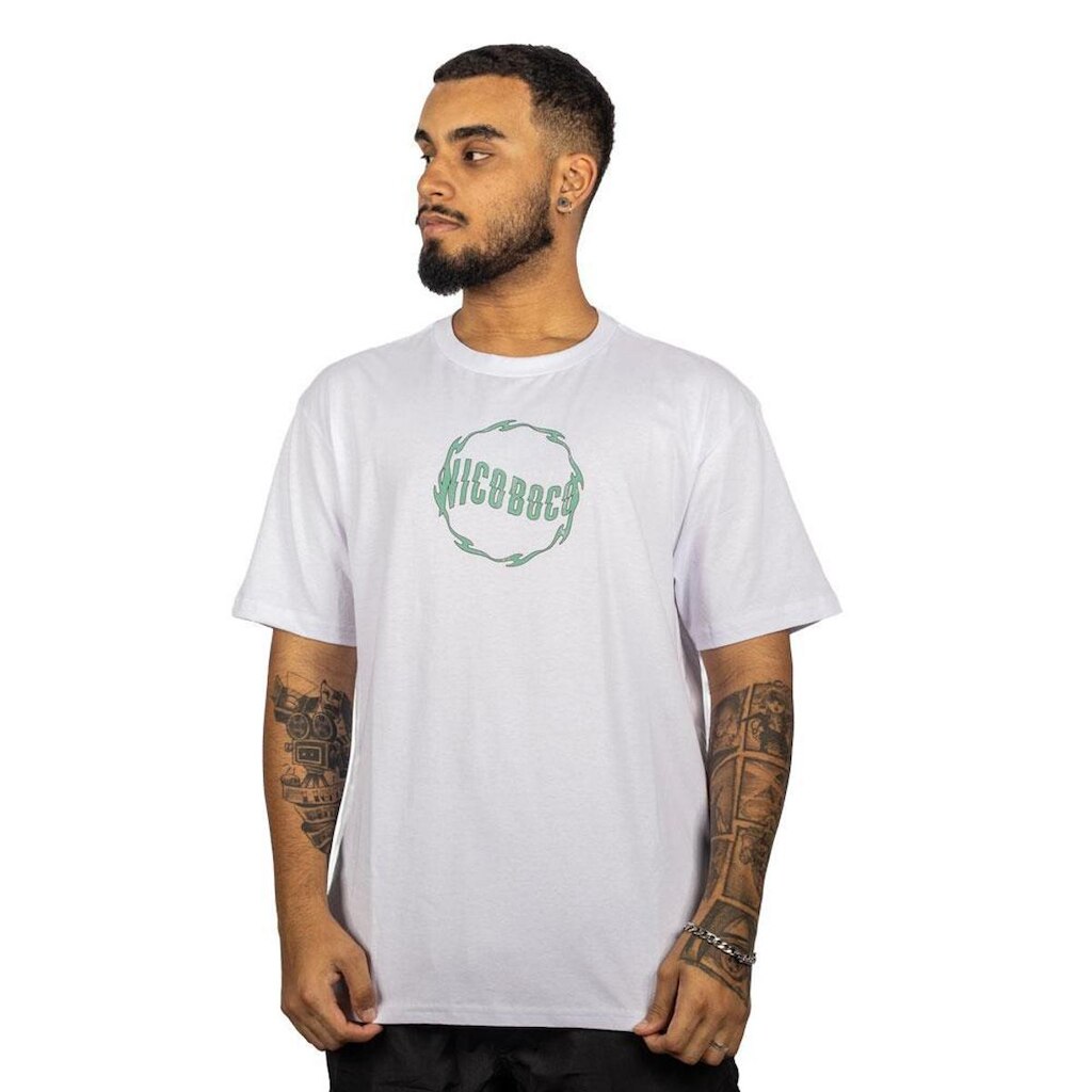 Camiseta Nicoboco Flame Branco (Branco)