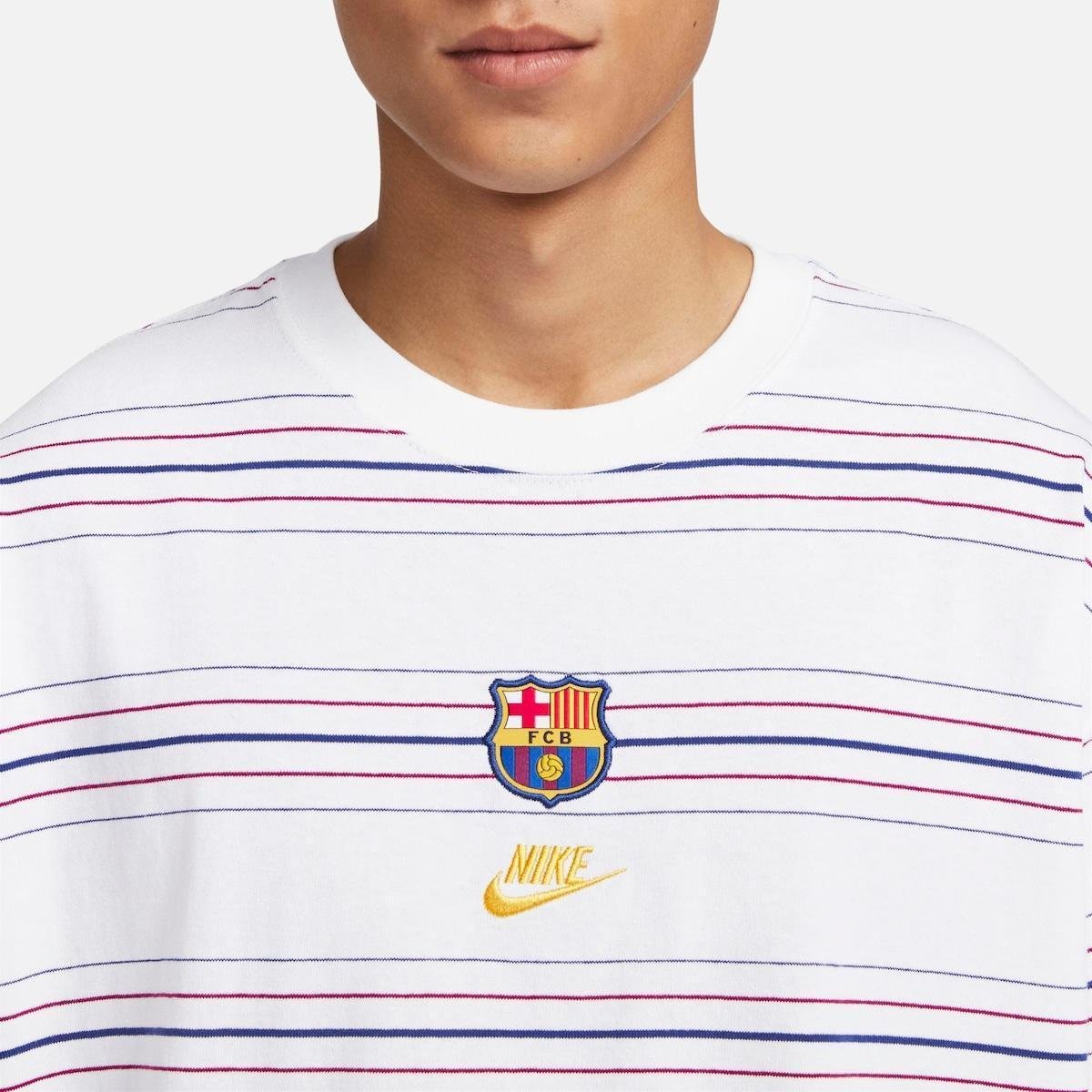 Camiseta Nike Barcelona Essential Masculina - Branco | Netshoes