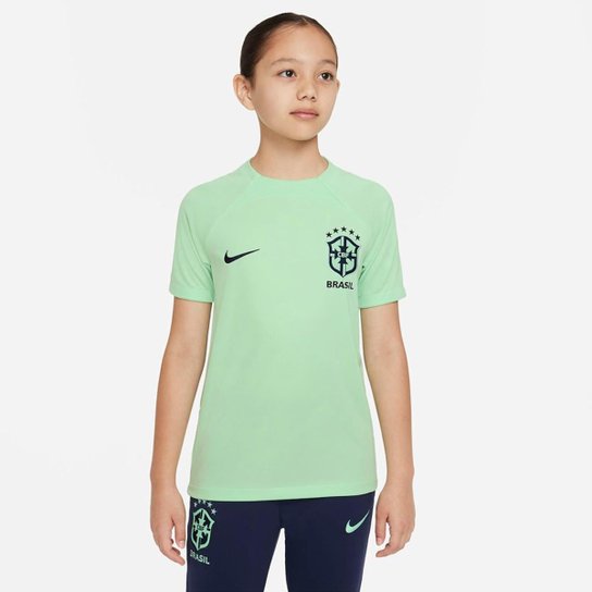 Camiseta Nike Brasil Academy Pro Infantil - Verde Menor preço em Camiseta Nike Brasil Academy Pro Infantil - Verde
