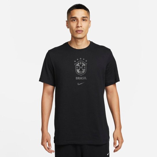 Camiseta Nike Brasil Escudo Masculina - Preto+Branco é ruim? Camiseta Nike Brasil Escudo Masculina - Preto+Branco é boa?
