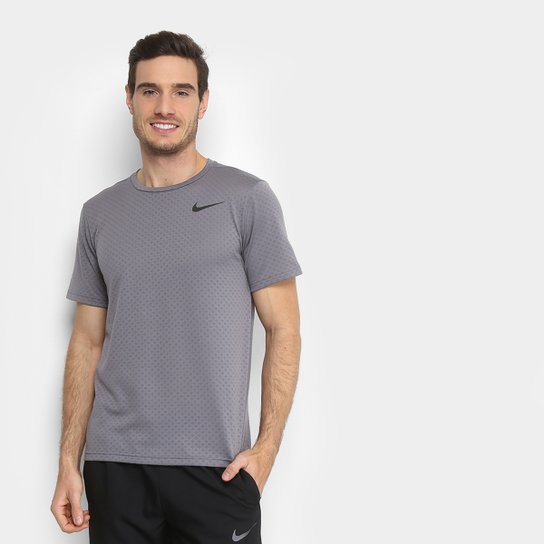 Camiseta Nike Brt Ss Vent Masculina - Cinza+Preto