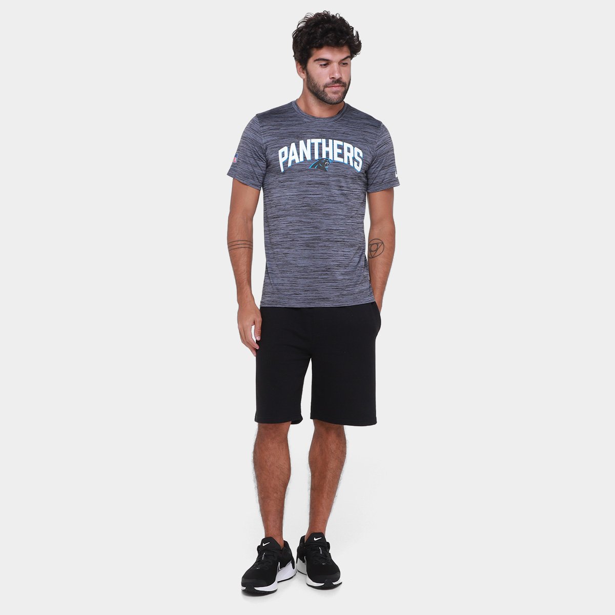 Camiseta Nike Carolina Panthers Drop 2 Dri-FIT Team Velocity Masculina - 3