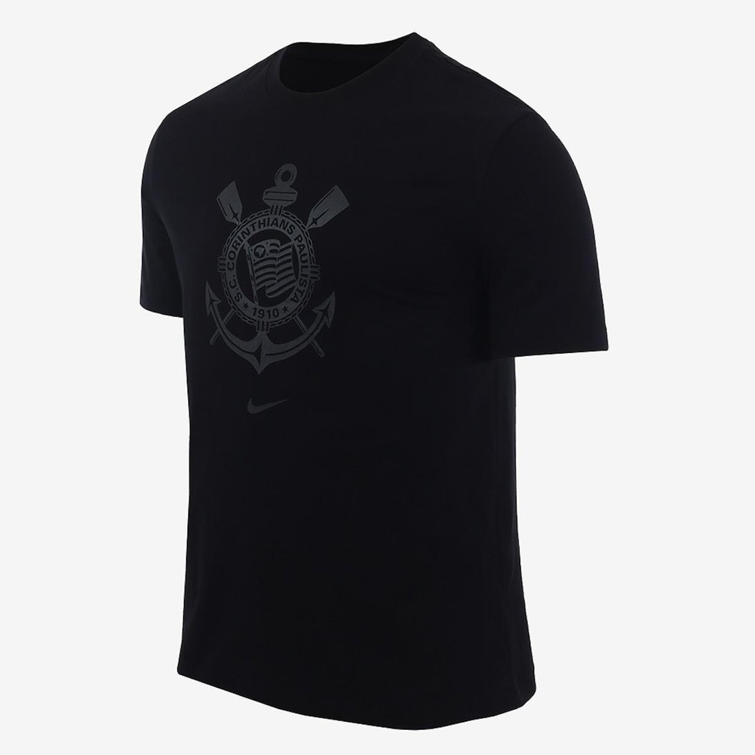 Camiseta Nike Corinthians Escudo Masculina - Preto+Branco