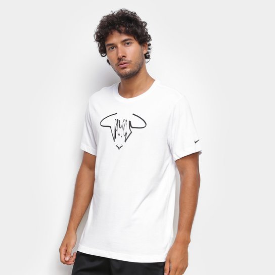 Camiseta Nike Court Rafa Nadal Vamos Masculina - Branco+Preto Menor preço em Camiseta Nike Court Rafa Nadal Vamos Masculina - Branco+Preto