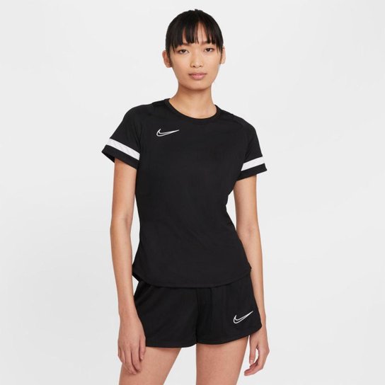 Camiseta Nike Dri-FIT Academy Feminina - Preto Menor preço em Camiseta Nike Dri-FIT Academy Feminina - Preto