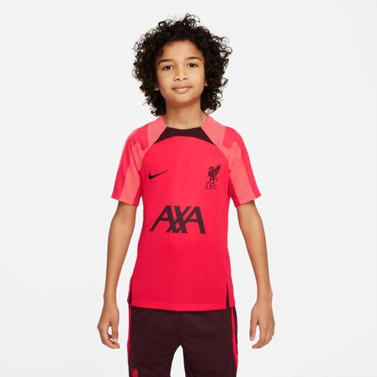 Camiseta Nike Liverpool Strike Infantil - Vermelho Menor preço em Camiseta Nike Liverpool Strike Infantil - Vermelho