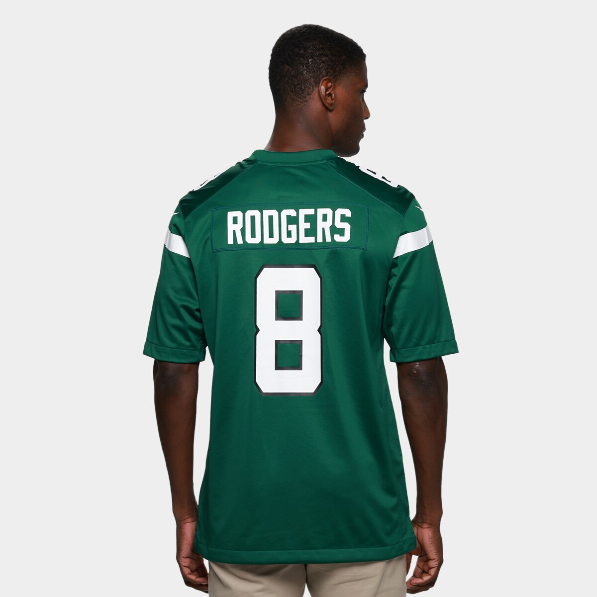 Camiseta Nike New York Jets Aaron Rodgers n° 8 Game Masculina - 1