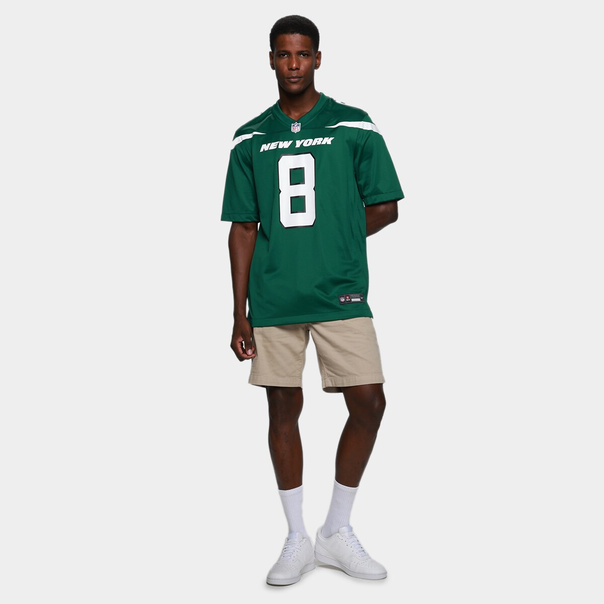Camiseta Nike New York Jets Aaron Rodgers n° 8 Game Masculina - 5