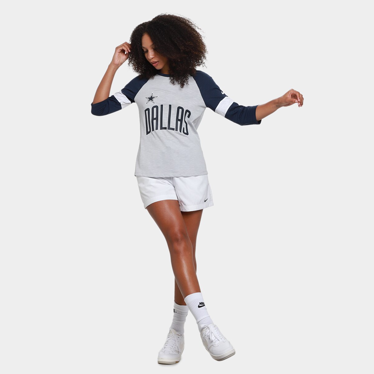 Camiseta Nike NFL Dallas Cowboys Slub 3Q Raglan Feminina - 4