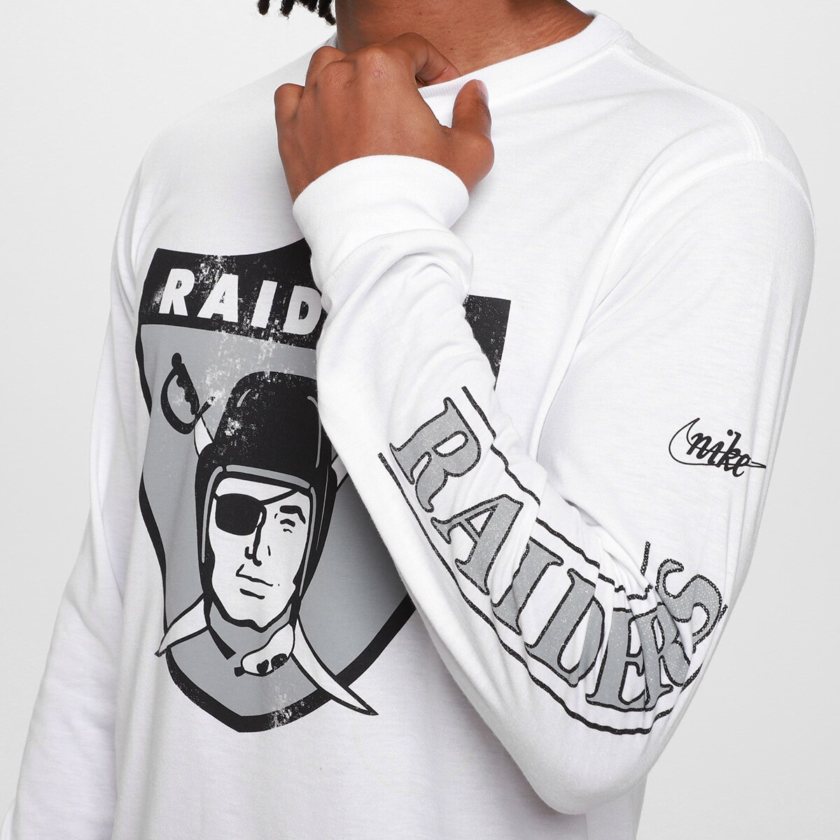 Camiseta Nike NFL Las Vegas Raiders Fashion Manga Longa Masculina - 3