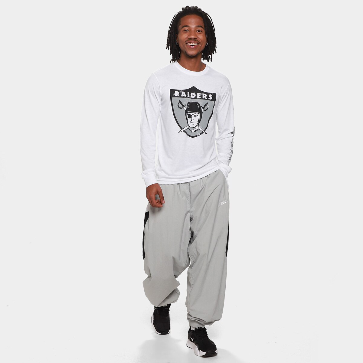 Camiseta Nike NFL Las Vegas Raiders Fashion Manga Longa Masculina - 4