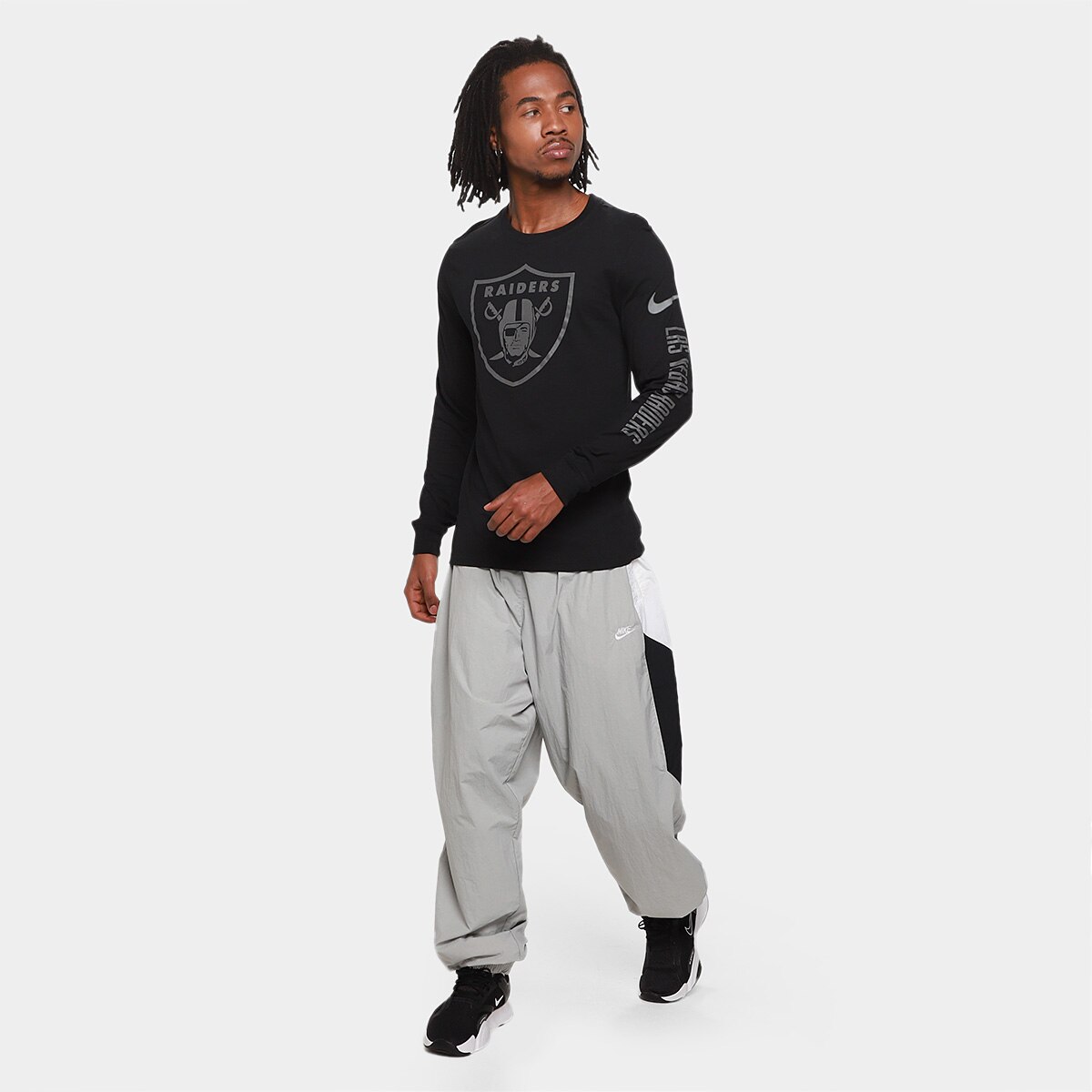 Camiseta Nike NFL Las Vegas Raiders Reflective Essential Manga Longa Masculina - 4