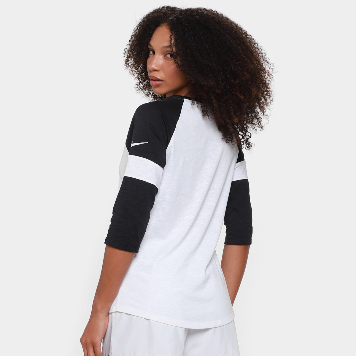 Camiseta Nike NFL Las Vegas Raiders Slub 3Q Raglan Feminina - 1