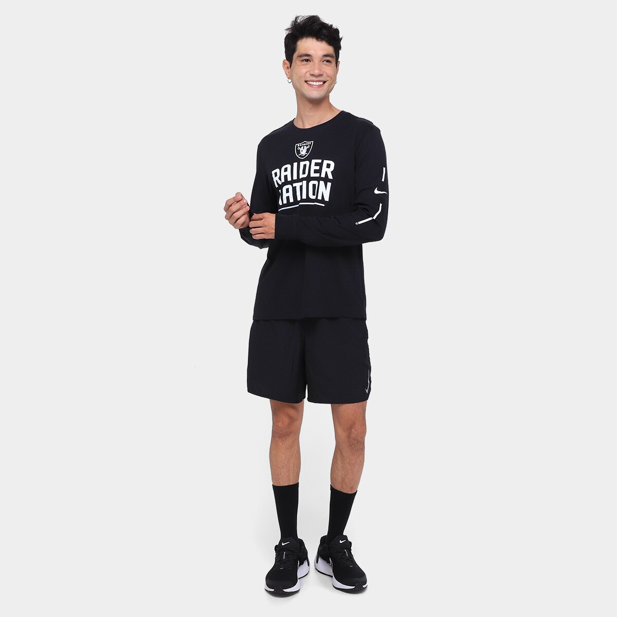 Camiseta Nike NFL Las Vegas Raiders Team Slogan Manga Longa Masculina - 3