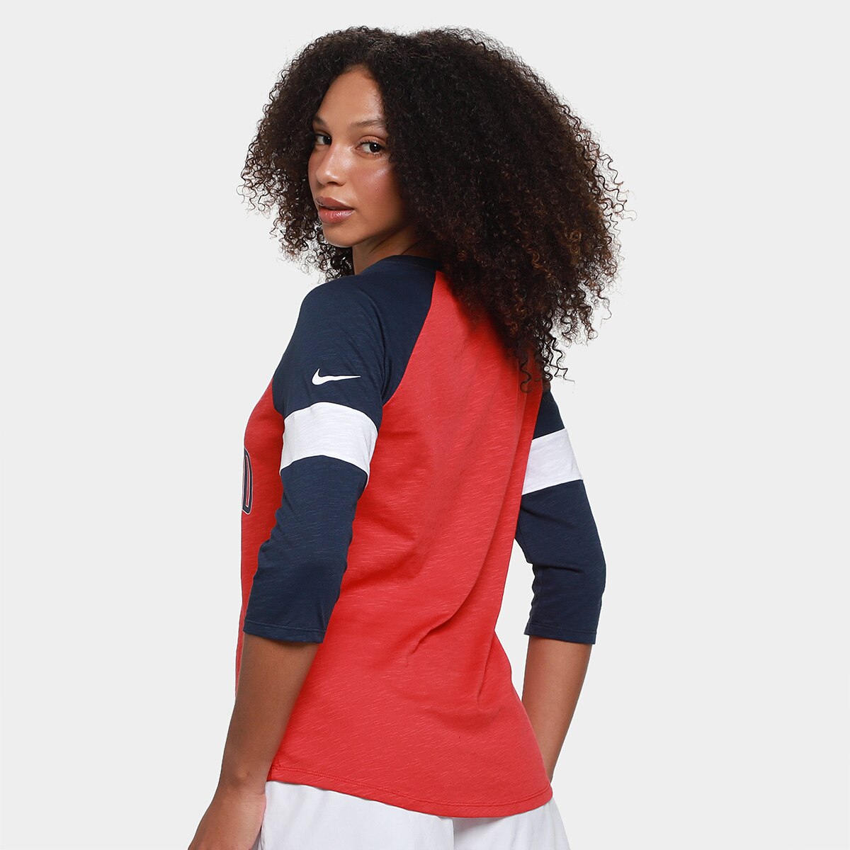 Camiseta Nike NFL New England Patriots Slub 3Q Raglan Feminina - 1