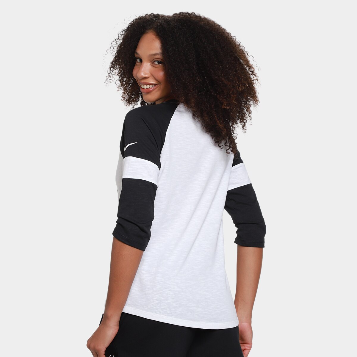 Camiseta Nike NFL New Orleans Saints Slub 3Q Raglan Feminina - 1