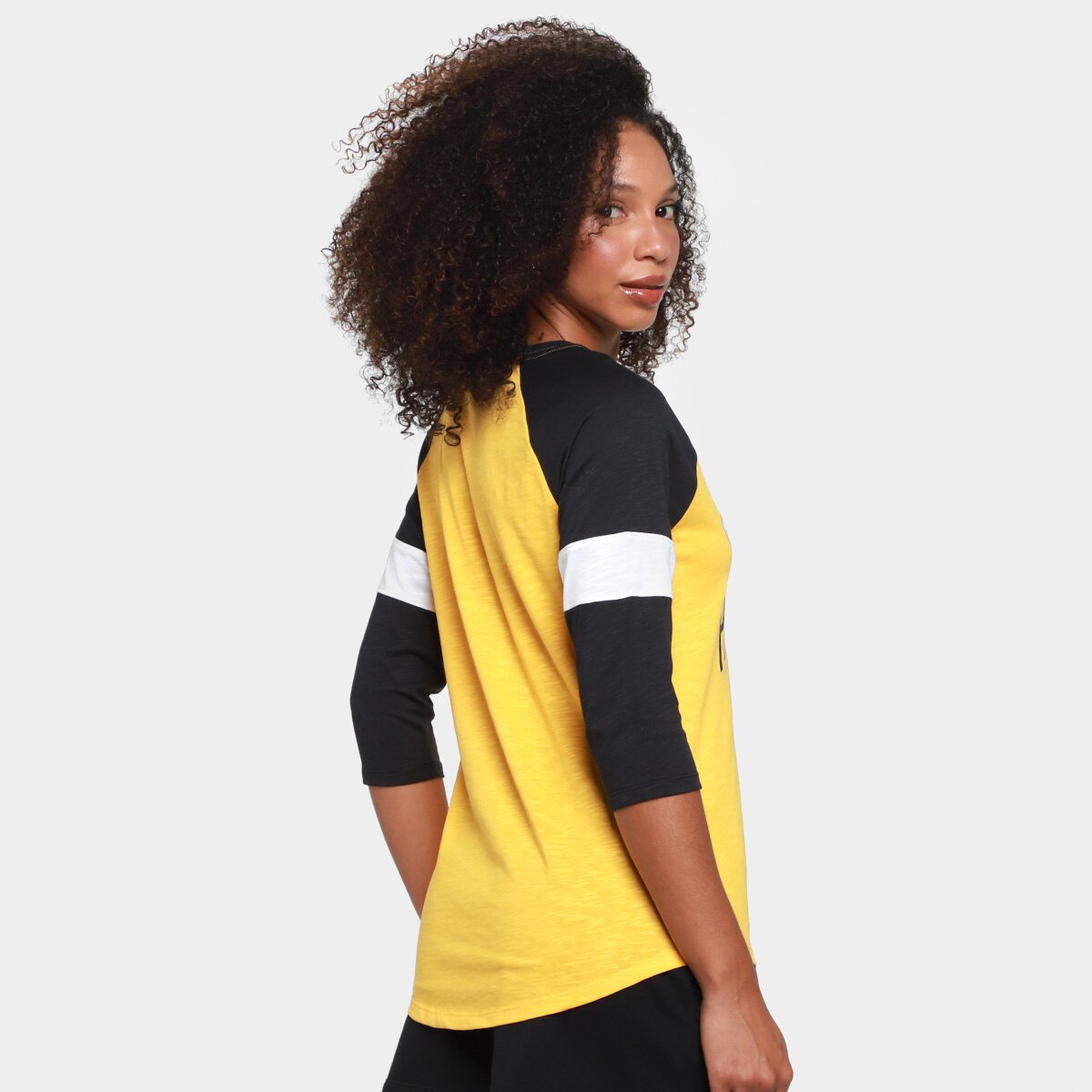 Camiseta Nike NFL Pittsburgh Steelers Slub 3Q Raglan Feminina - 1