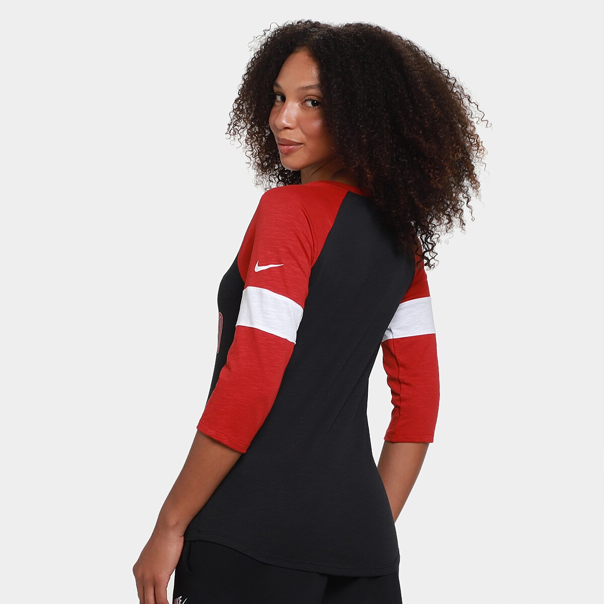 Camiseta Nike NFL San Francisco 49ers Slub 3Q Raglan Feminina - 1