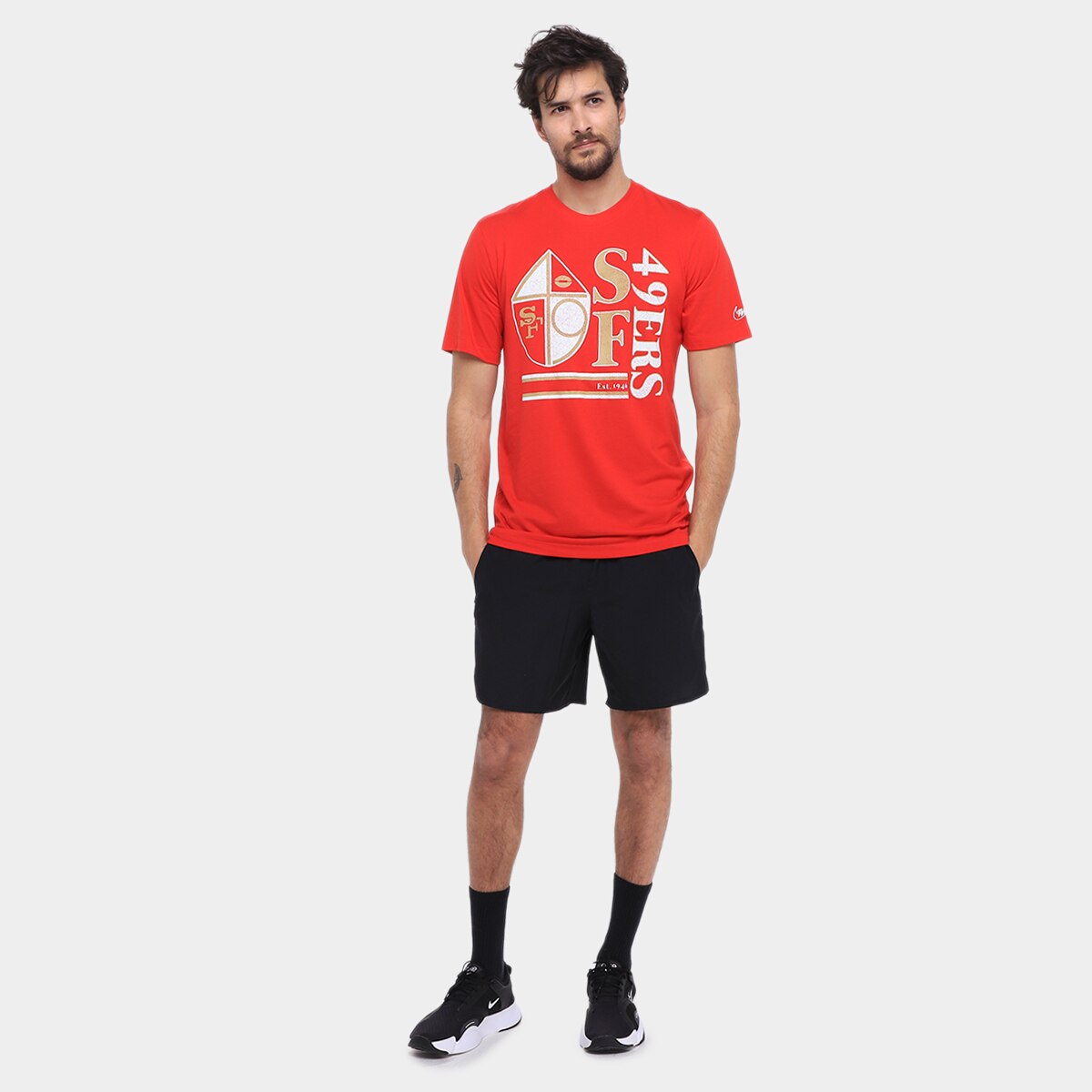 Camiseta Nike NFL San Francisco 49ers Triblend Logo Masculina - 3