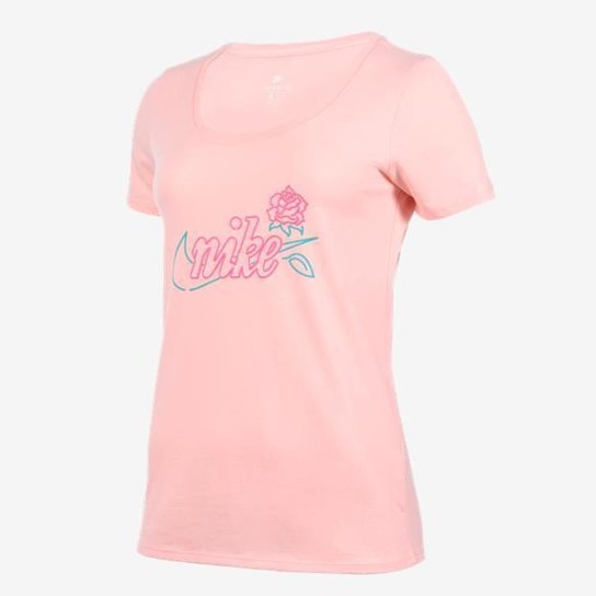 Camiseta Nike Scoop Art Apla Feminina - Rosa