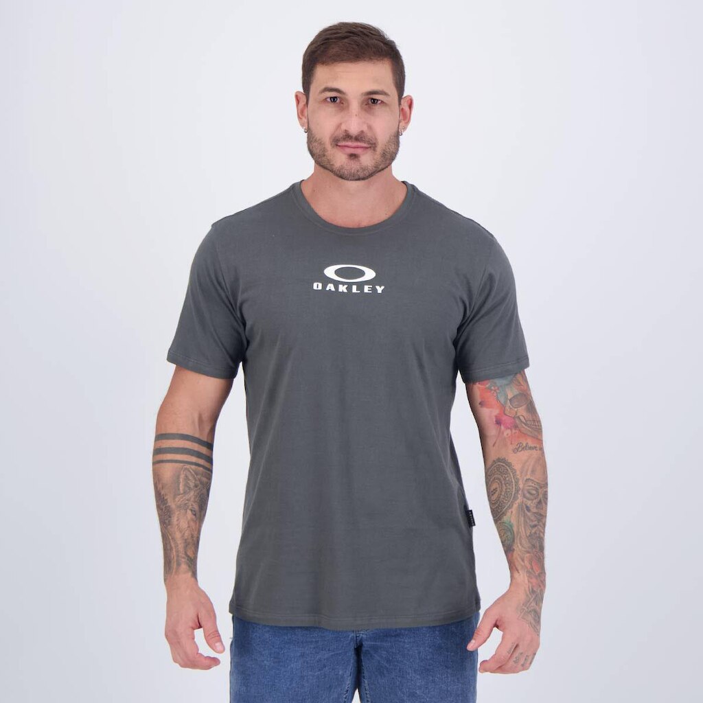 Camiseta Oakley Bark New Cinza Escuro