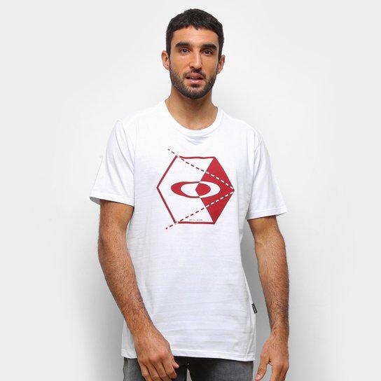 Camiseta Oakley Hex Masculina - Branco Menor preço em Camiseta Oakley Hex Masculina - Branco