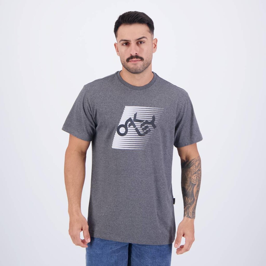Camiseta Oakley Striped Cinza