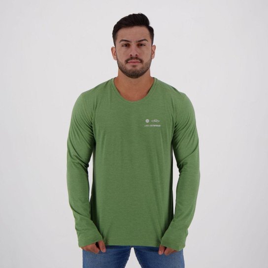 Camiseta Olympikus Básica Manga Longa - Verde Menor preço em Camiseta Olympikus Básica Manga Longa - Verde